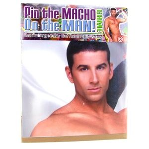 Pin the Macho on the Man Party Game